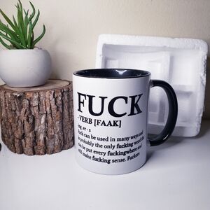 NWOT Definition Of F$!* Verb Ceramic  Coffee Mug - Black/White O/S